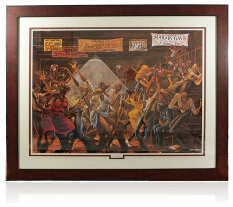 Sugar Shack By Ernie Barnes 24x34 Double Matted Framed Open