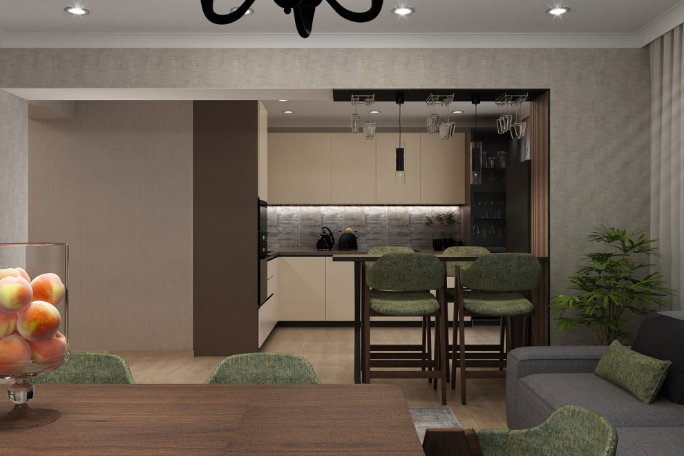 Гостиная-кухня. Визуализация & Реализация