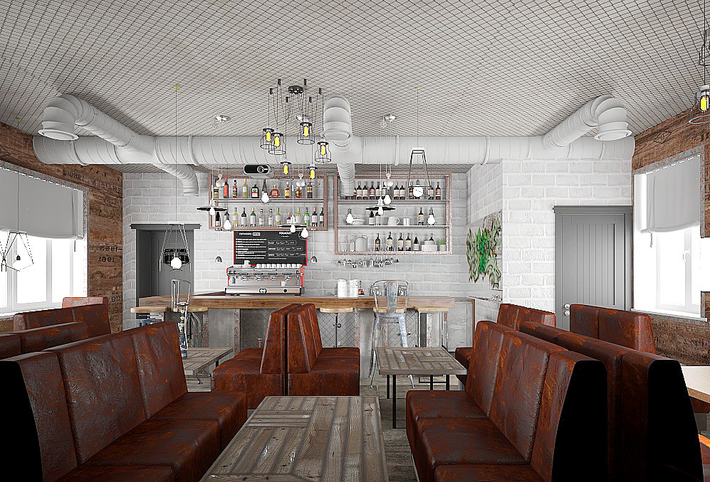 кафе стиль лофт