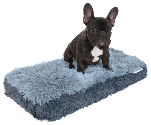 Fuzzy Pet Bed, Small, Blue Contemporary Dog Beds by Virventures
