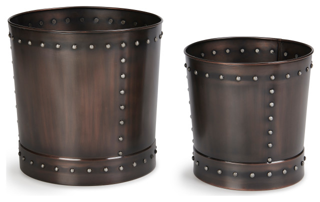 Large Bronze Planter Set of 2 - Traditional - Outdoor Pots And Planters ...