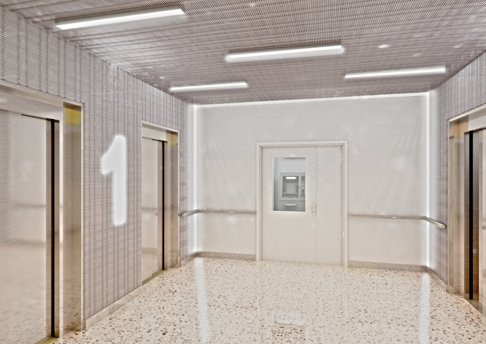Интерьеры входных групп корпуса ЛКК -Институт мозга человека им. Н.П. Бехтеревой