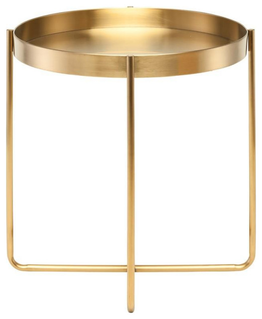 Gaultier Gold Metal Side Table Contemporary Side Tables And End Tables by Old Bones Co