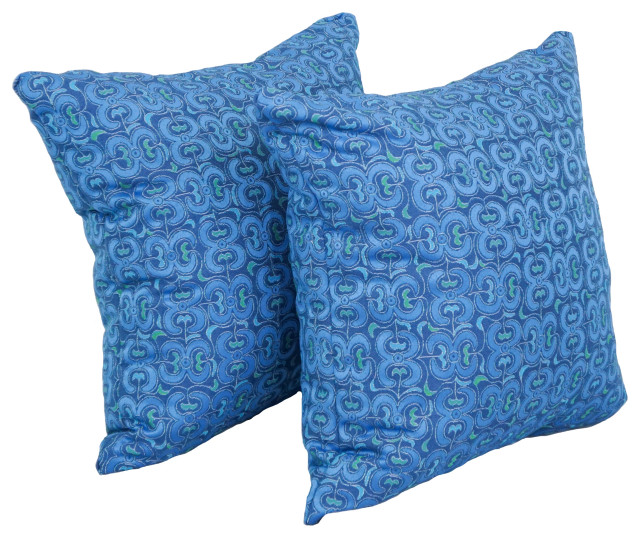 17" Jacquard Throw Pillows With Inserts, Set of 2, Mahlika Caspia