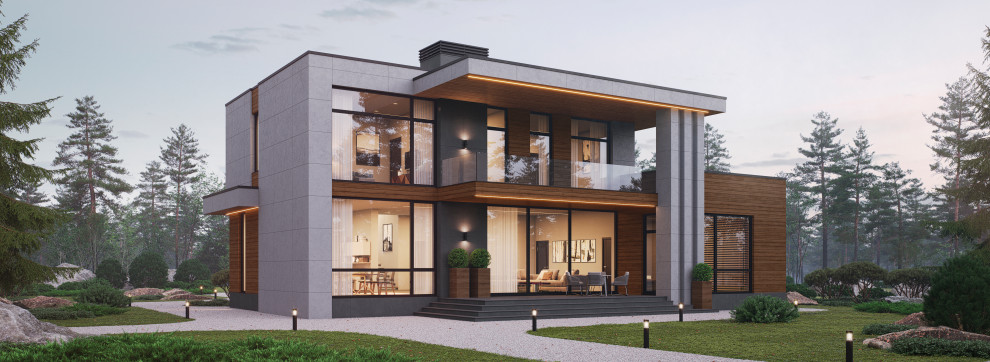 Дом с панорамными окнами М450