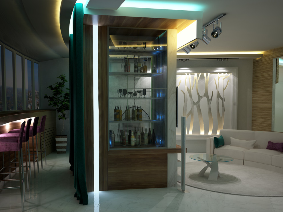 Квартира с арт-объектом из мрамора