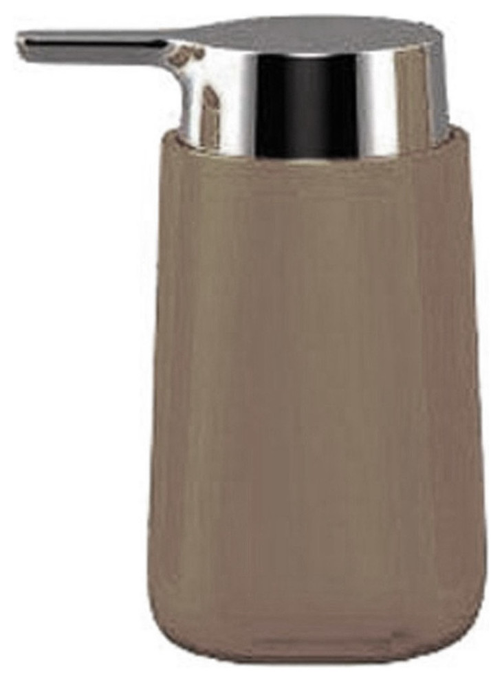 Acrylic Bathroom Soap Dispenser, Trixy, Taupe Contemporary Soap