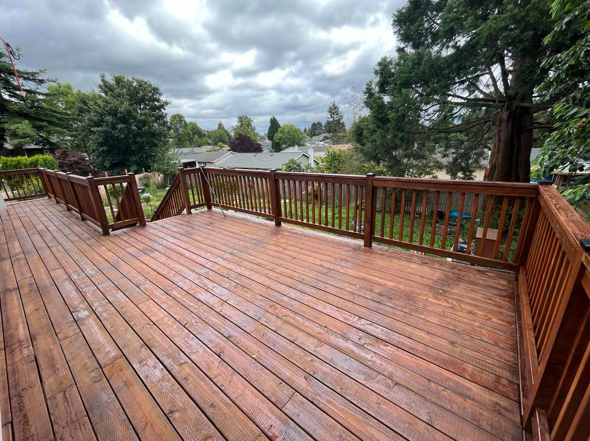Deck Reconstruction, Stain & Roof Build