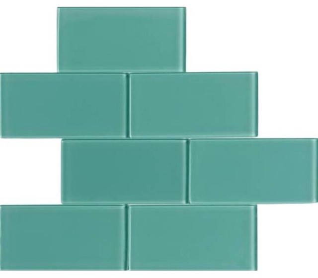 3 X6 Gl Subway Tiles Contemporary Wall And Floor Tile By 3 X6 Gl Subway Tiles Blue Green