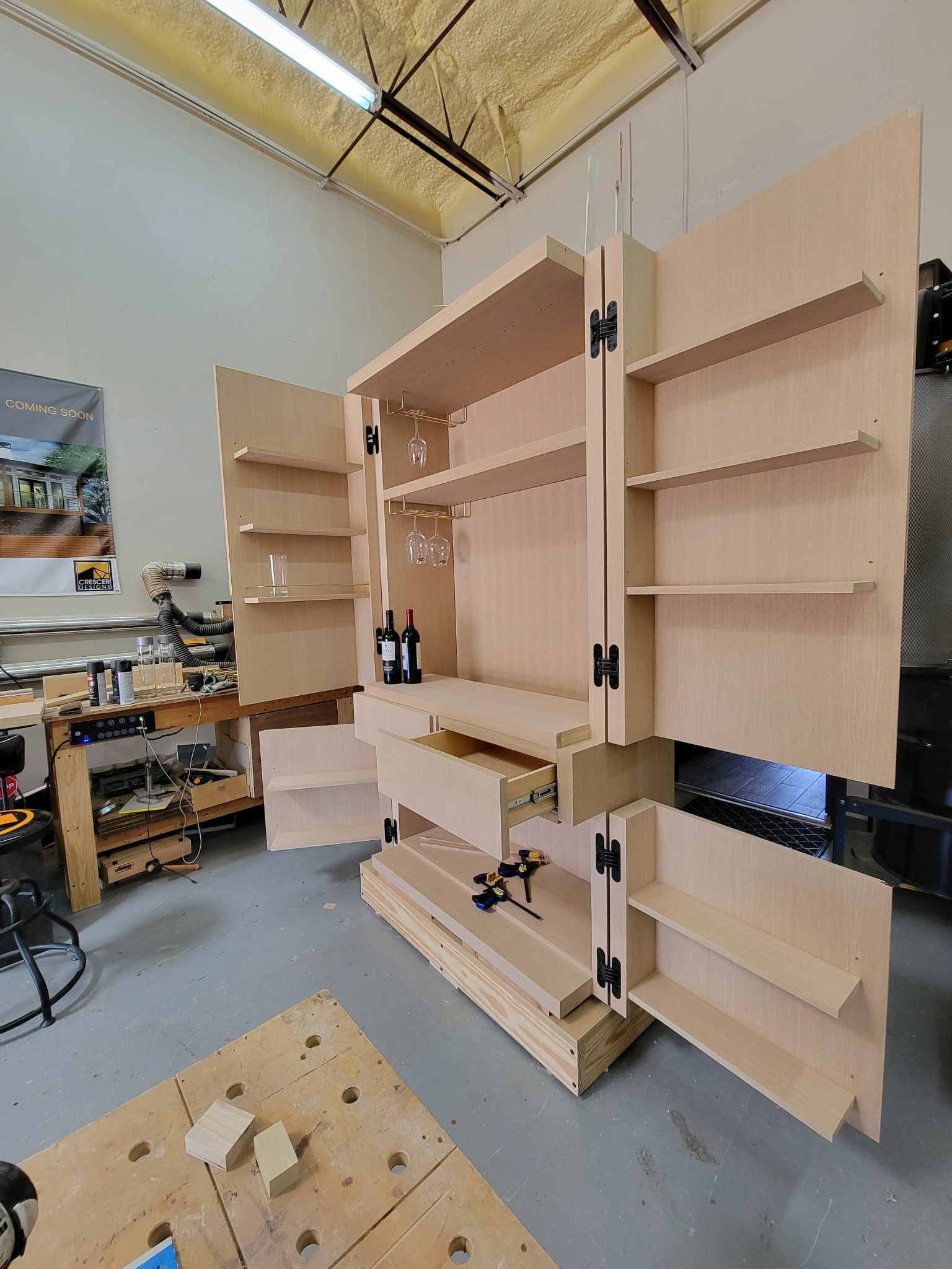 CUSTOM MODERN GLASSWARE CABINET
