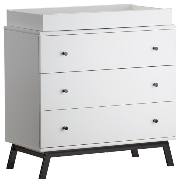 Little Seeds Lark Urban 3Drawer Changing Table, White Midcentury
