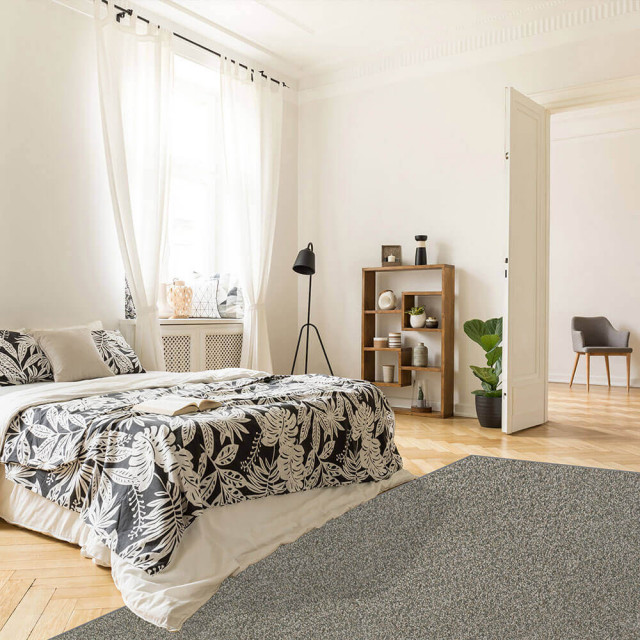 Carbon Crystals Custom Cut Indoor Area Rug, Frieze Indoor Area Rug, 6x9