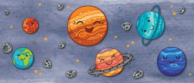 GB90280g8 Solar System Peel and Stick Wallpaper Border 8in Height x 18ft  Long - Contemporary - Kids Wall Decor - by The Savvy Decorator LLC | Houzz