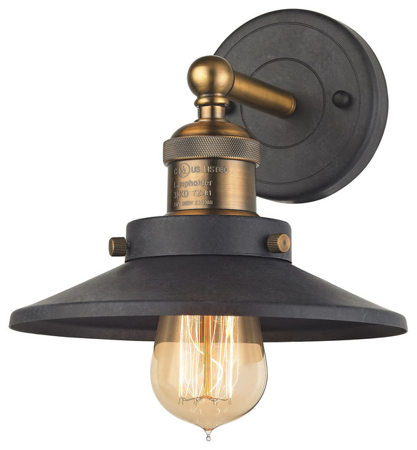 English Pub 1 Light Vanity Tarnished Graphite And Antique Brass English Pub 1 Light Vanity Tarnished Graphite And Antique Brass Bathroom