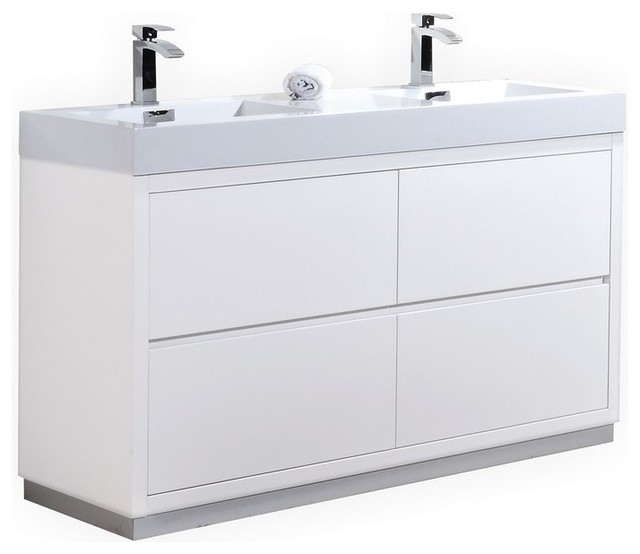 Bliss Double Sink Freestanding Modern Bathroom Vanity 60 Bliss Double Sink Freestanding Modern Bathroom Vanity 60 Contemporary Vanities And Consoles By Sbm