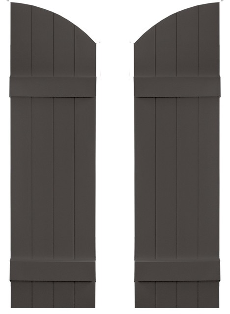 Archtop Board-N-Batten 4 Boards in Tuxedo Gray, Set of 2, 14 in. W x 1 in. D x