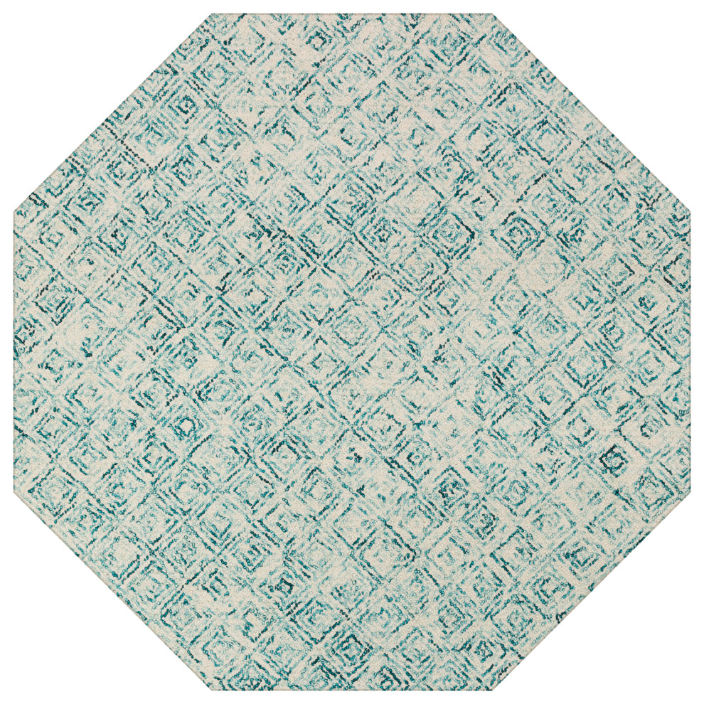 Zoe ZZ1 Teal 10'x10' Octagon Rug - Contemporary - Area Rugs - by GwG ...