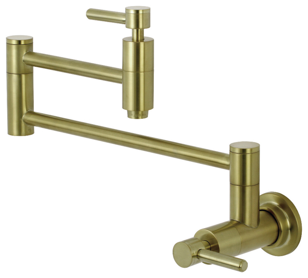 Kingston Brass KS810.DL Concord 3.8 GPM 1 Hole Wall Mounted Pot - Brushed Brass