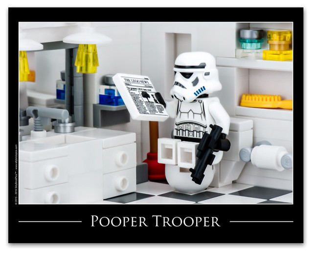 SBPP Star Wars Bathroom, LEGO Art, " Pooper Trooper" Prints And