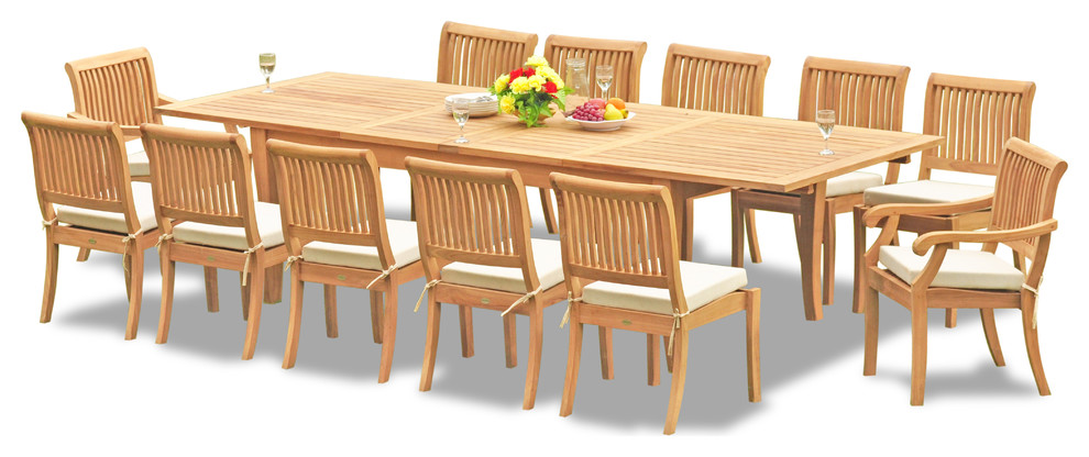 13 piece teak outdoor dining set