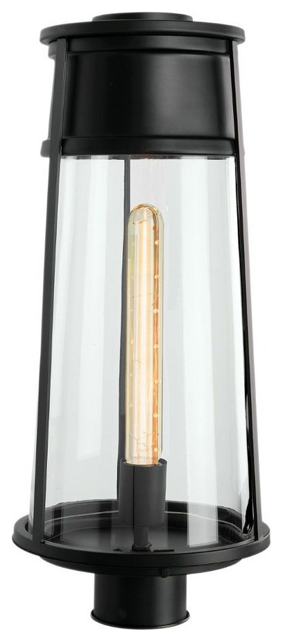 Norwell Lighting 1247-MB-CL Cone - 1 Light Outdoor Post Lantern In Modern Style