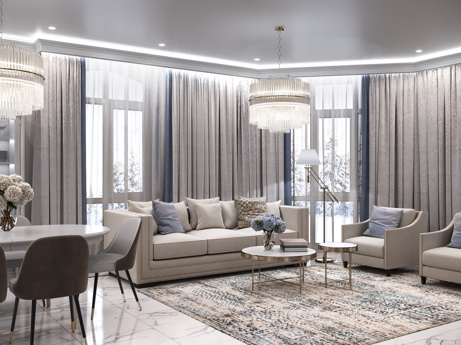 Дизайн интерьера трёхкомнатной квартиры, г. Рыбинск