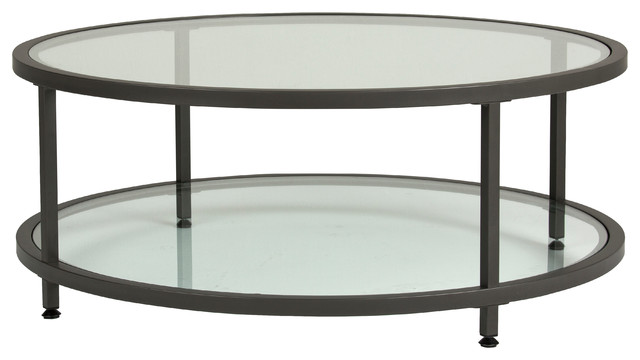 Studio Designs Home Camber Round Pewter Coffee Table With Clear Studio Designs Home Camber Round Pewter Coffee Table With Clear Gl