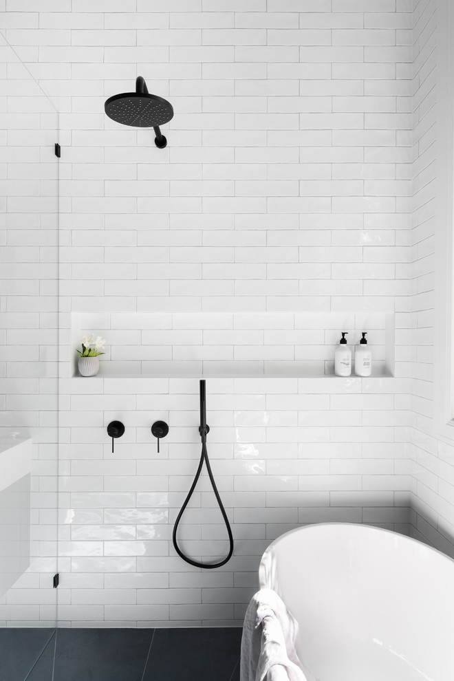 Design ideas for a scandi bathroom in Melbourne.