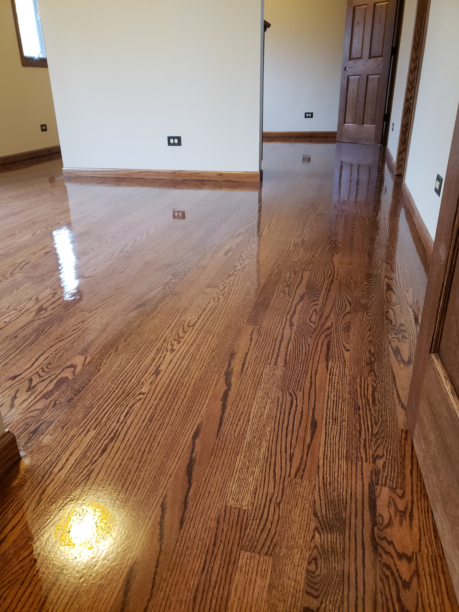 Lake Zurich, red oak stain , 3 coats of Bona Traffic HD