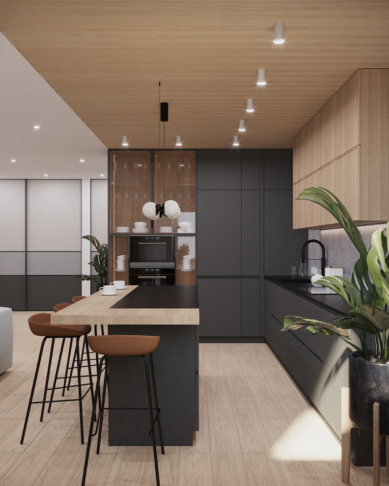 Дизайн проект кухни-гостинной