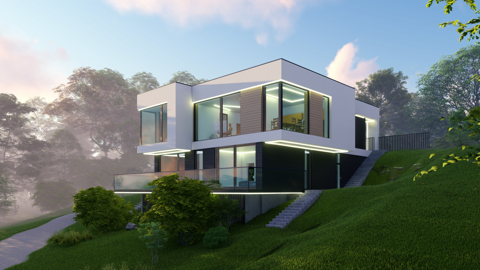 Minimal modern house 207+198
