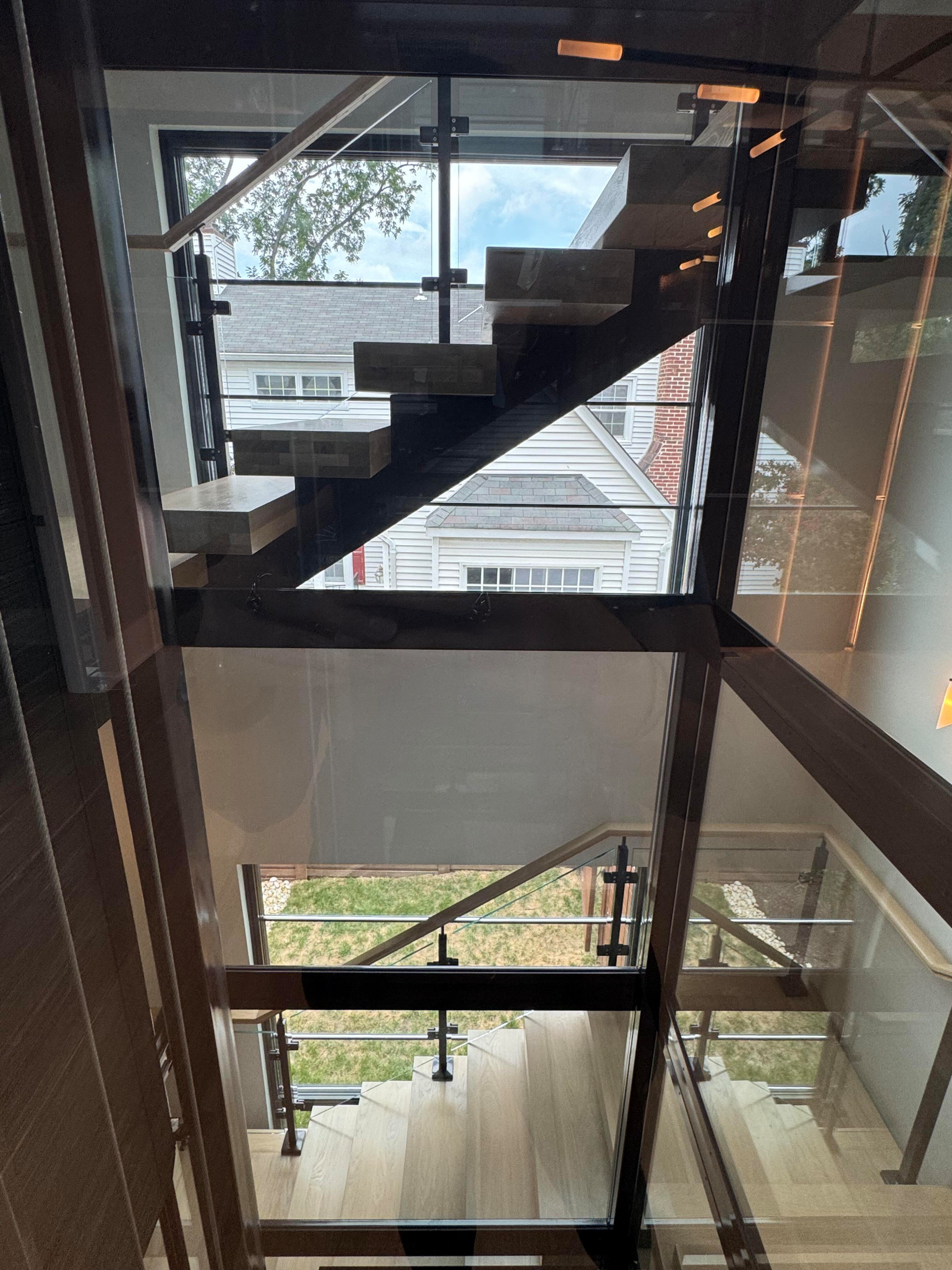 136_Modern Mono-Beam Encircling Glass Elevator, Bethesda, MD 20814