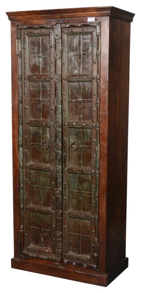 Bartelso Gothic Gates Solid Mango & Reclaimed Wood Armoire Cabinet