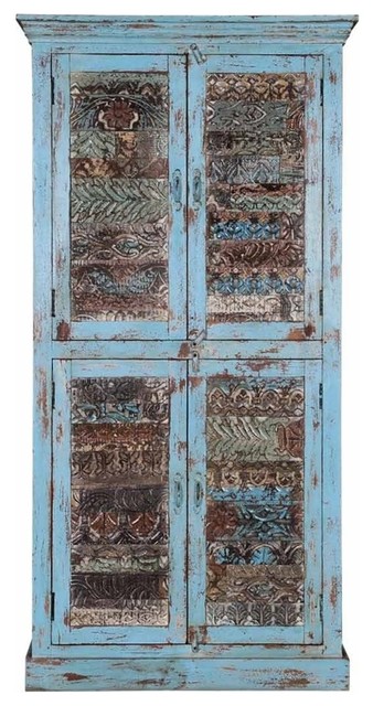 Brokaw Distressed Solid Reclaimed Wood 4 Door Rustic Armoire Cabinet Farmhouse Armoires And Wardrobes By Sierra Living Concepts - Distressed Wood Armoire Brokaw Distressed Solid Reclaimed Wood 4 Door Rustic Armoire Cabinet Farmhouse Armoires And Wardrobes By Sierra Living Concepts - Distressed Wood Armoire