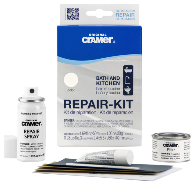 Cramer Bath & Kitchen Finish Repair Kit Transitional Bathroom Sink And Faucet Parts by