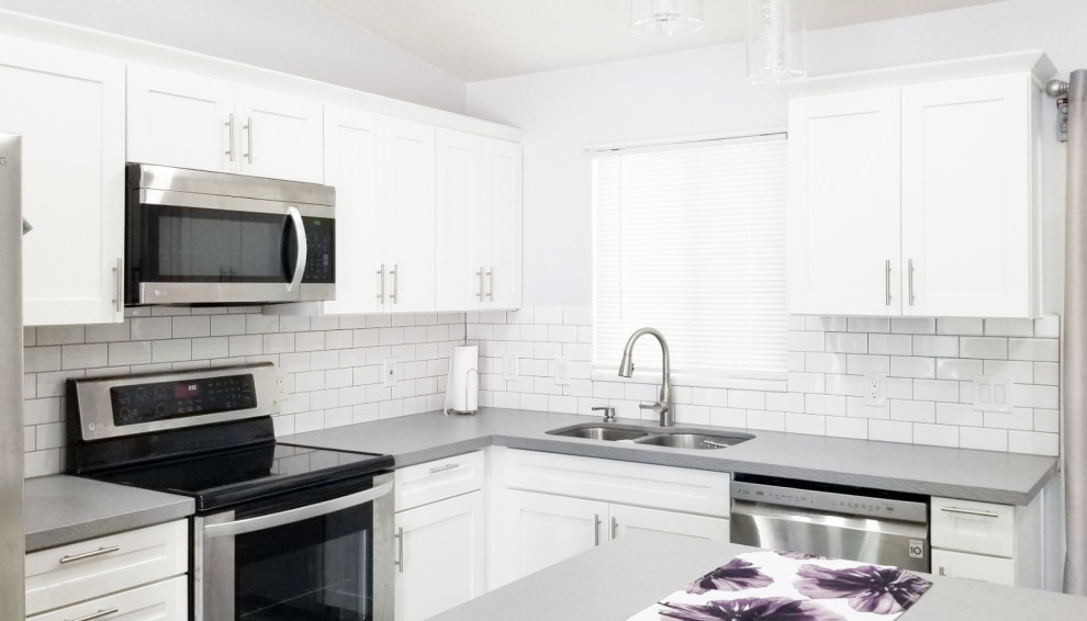 Example of a transitional kitchen design in Santa Barbara