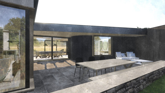 New Build Kelso contemporary-courtyard