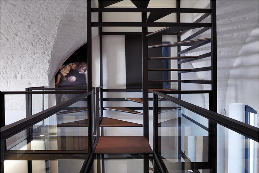Contemporary staircase in Bari.