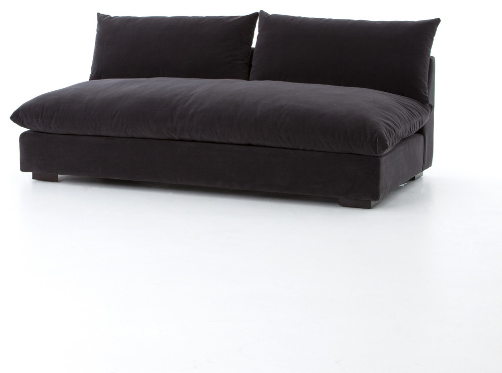 72 L Maica Armless Sofa Henry Charcoal Sectional 100 72 L Maica Armless Sofa Henry Charcoal