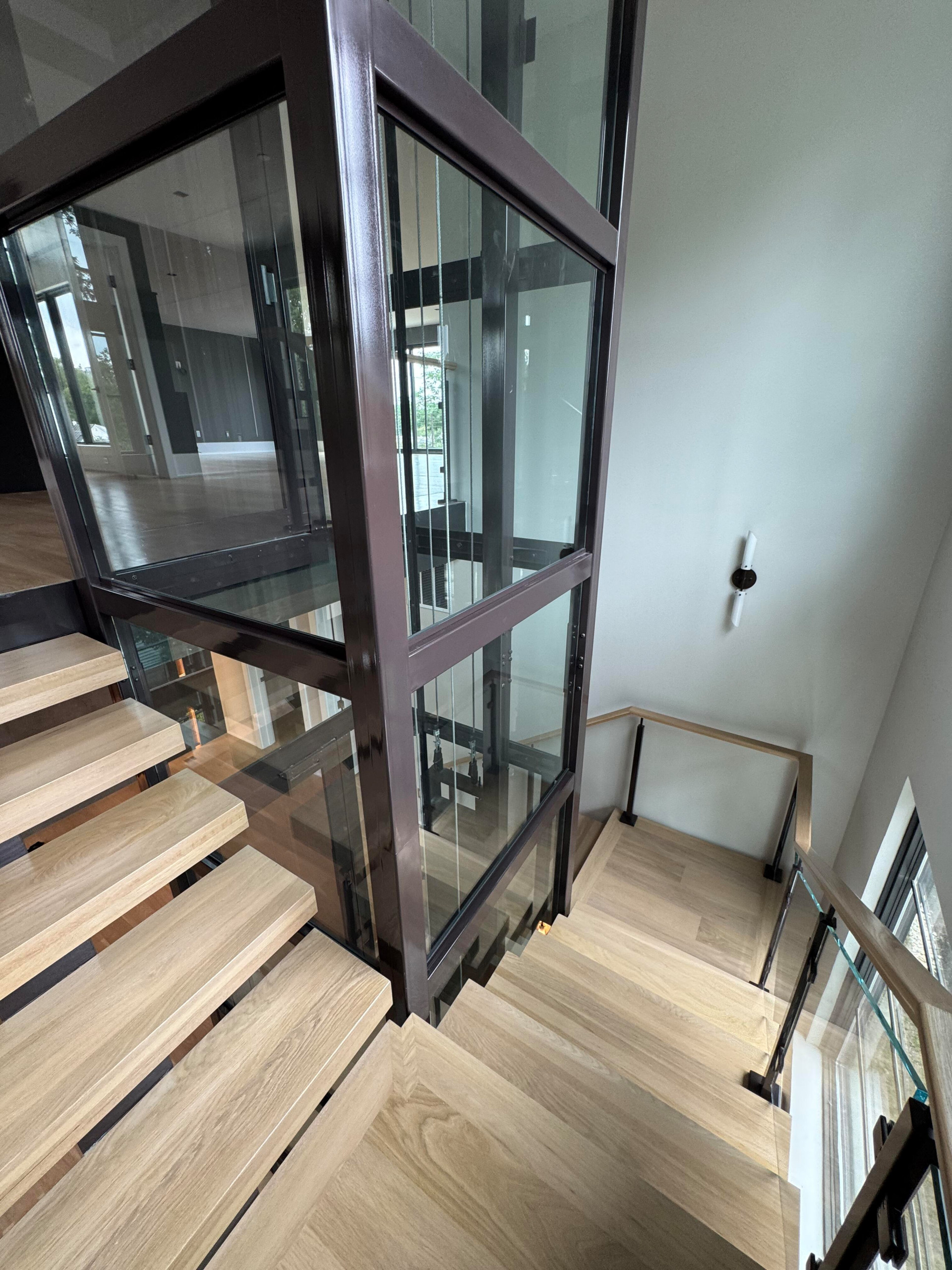 136_Modern Mono-Beam Encircling Glass Elevator, Bethesda, MD 20814
