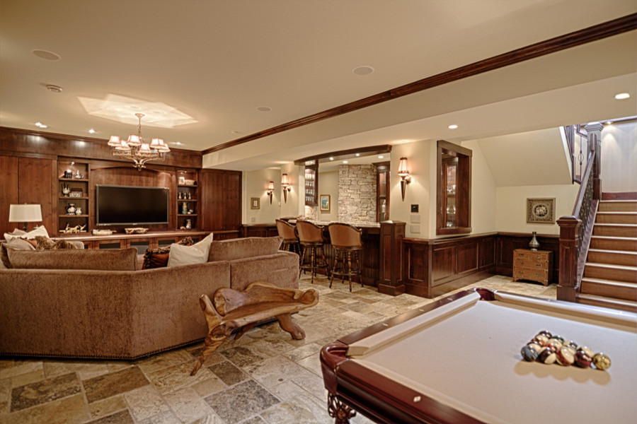 Inspiration for a transitional basement remodel in Calgary
