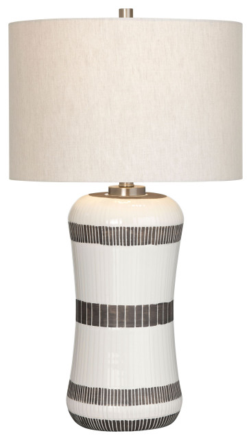 Lagos 29" Table Lamp With Drum Shade, White