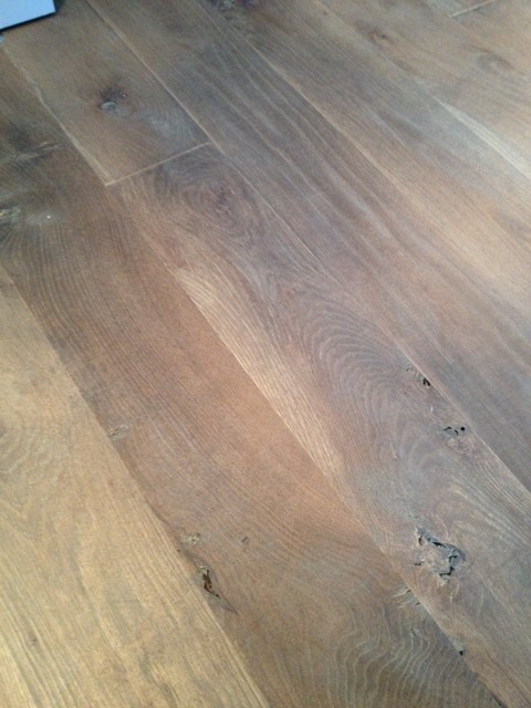 Fumed Rustic White Oak Grey Wood Floor Contemporary San