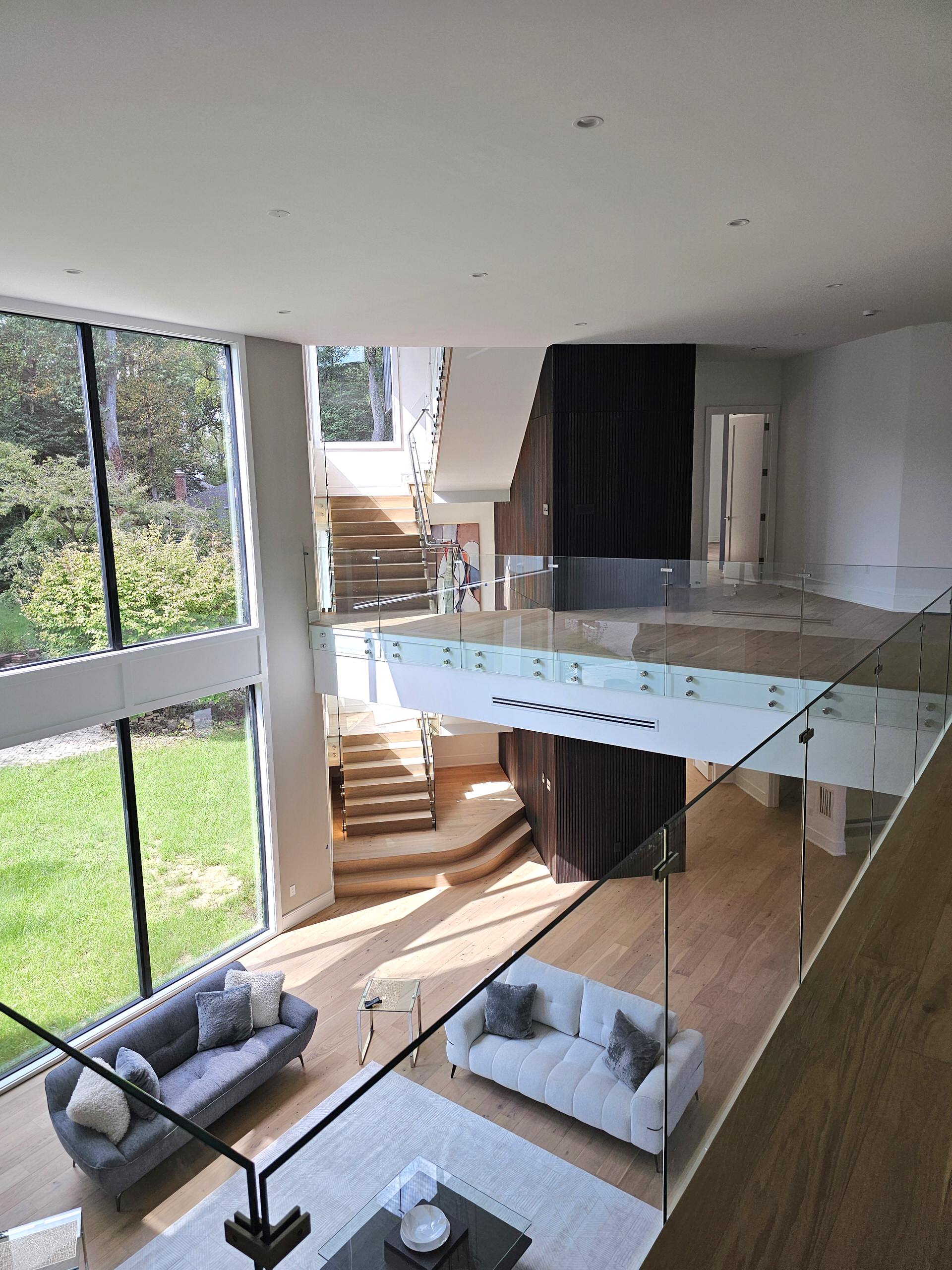 129_White Oak Slanted Riser Modern Stair, Mclean, VA 22102