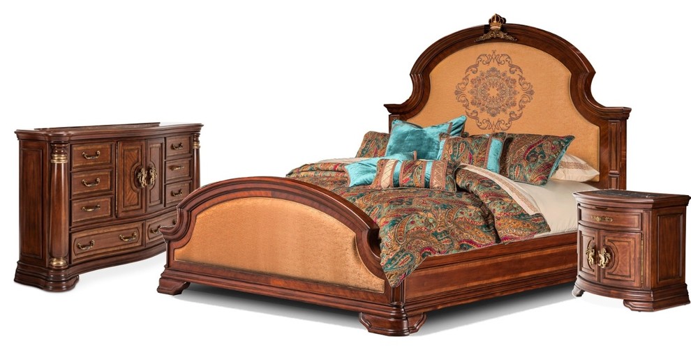 Aico Grand Masterpiece 3 Piece Panel Bedroom Set Option 3 California King