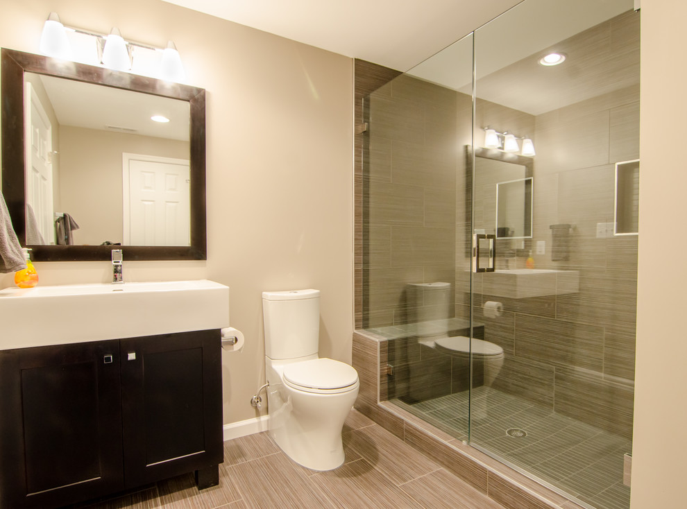 This is an example of an expansive contemporary bathroom in DC Metro.
