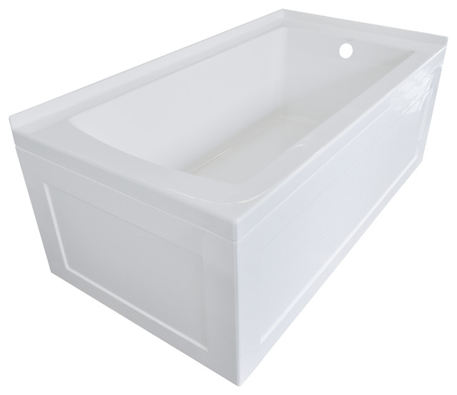 Ovo White Acrylic Bathtub, Front and End Decorative Integral Skirt 60
