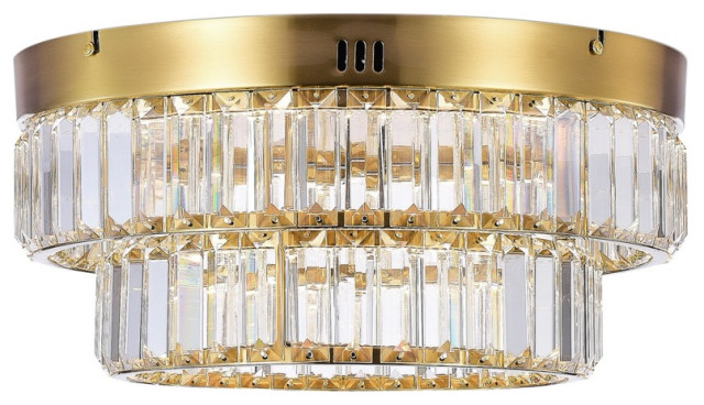 Stella Double Tier LED Flushmount Brushed Brass