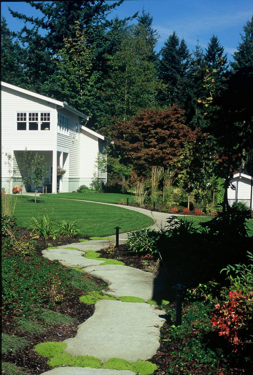 Winding path to guest cottage