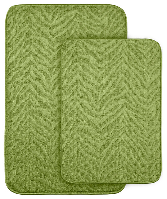 Garland Rug Zebra Two Piece Bath Set Lime Green Mats Zebra Two Piece Bath Rug Set Lime Green Contemporary Mats